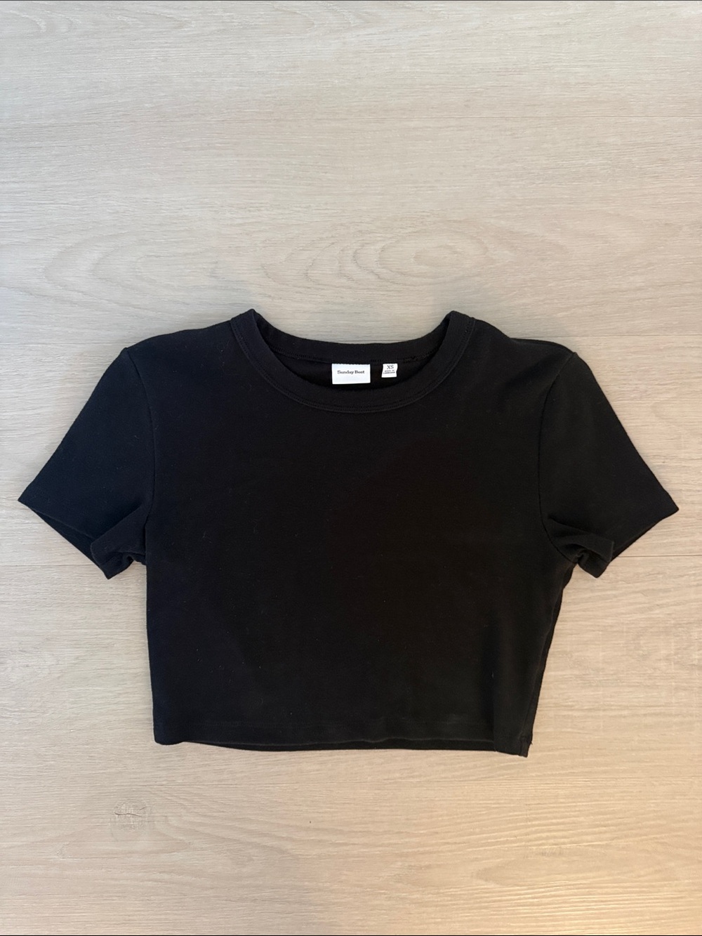 Aritzia Sunday Best LITTLE RIBBED CROPPED T-SHIRT
